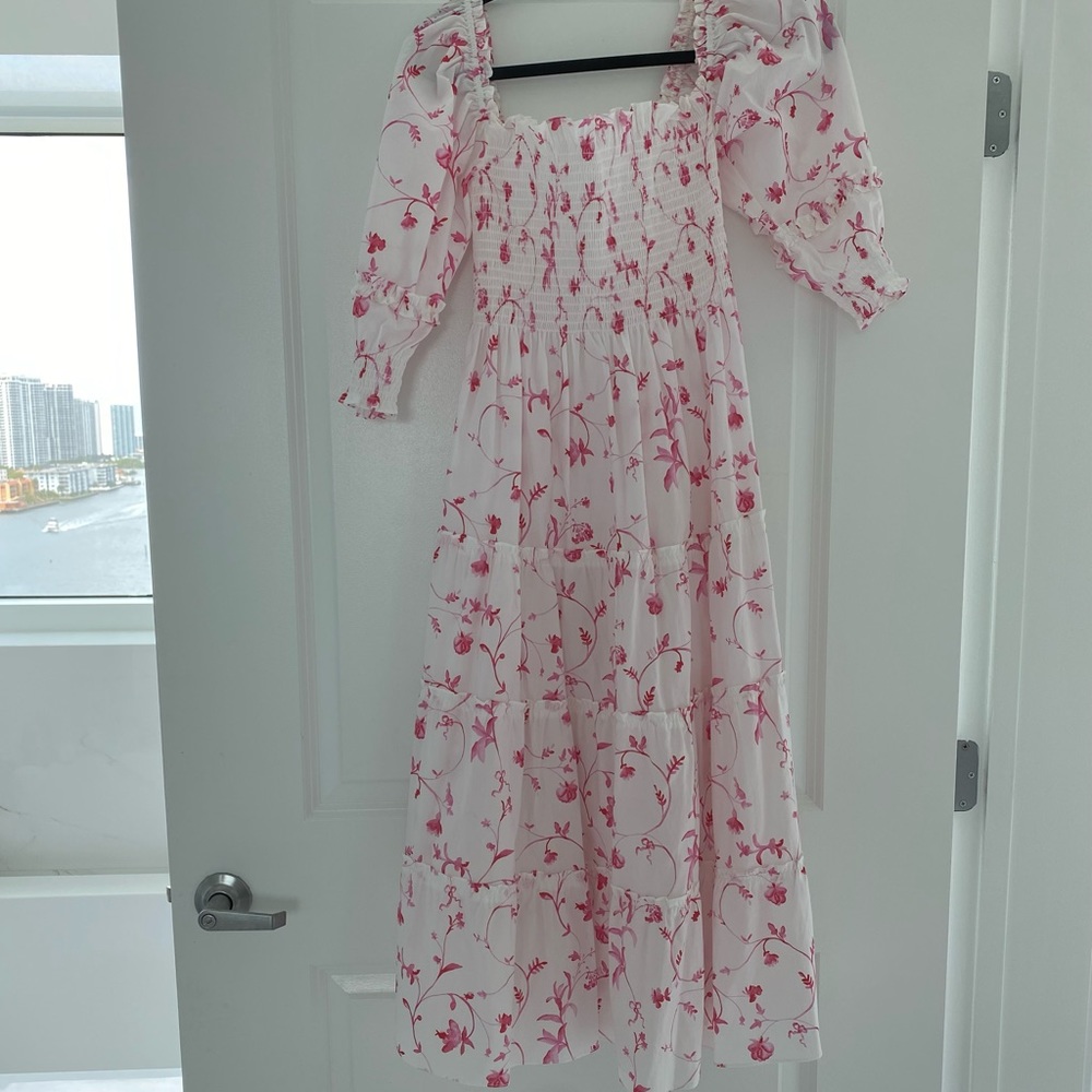 Hill House Nesli Dress Pink Botanical